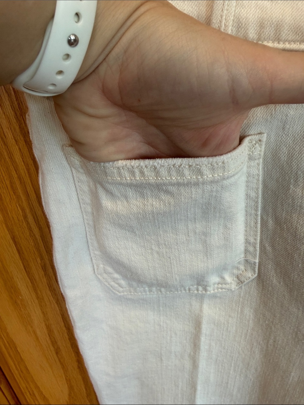 705 MOTHER The Hustler Patch Pocket Flood Jeans Act Natural White Size 28 NWT - Picture 9 of 13